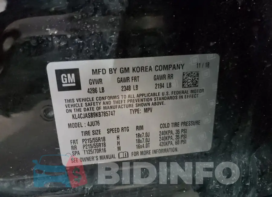 KL4CJASB9KB785747 Photo# 12