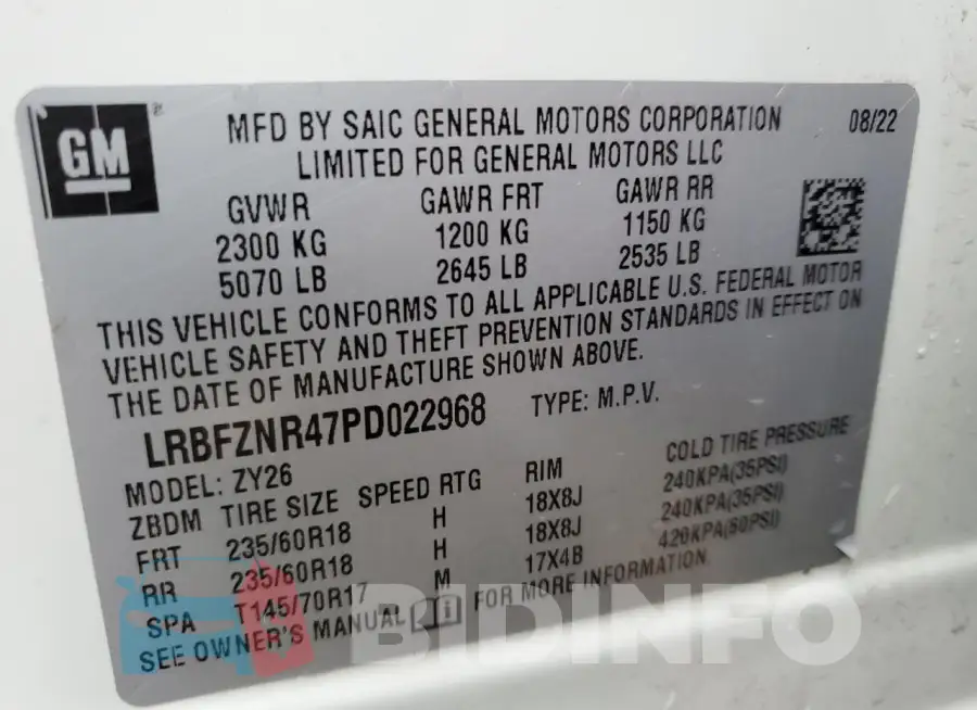 LRBFZNR47PD022968 Photo# 13