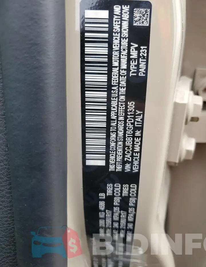ZACCJBBT6GPD11305 Photo# 12