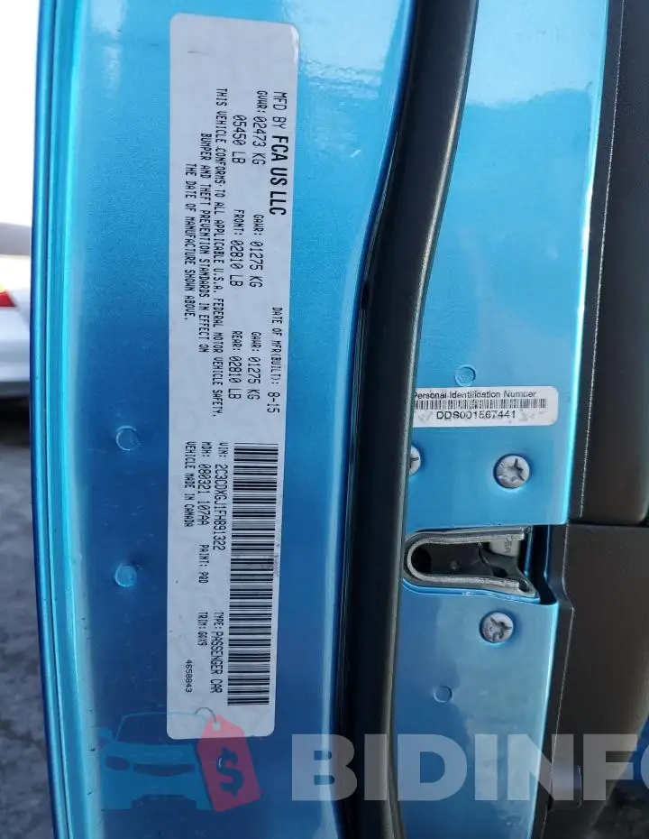 2C3CDXGJ1FH891322 Photo# 12