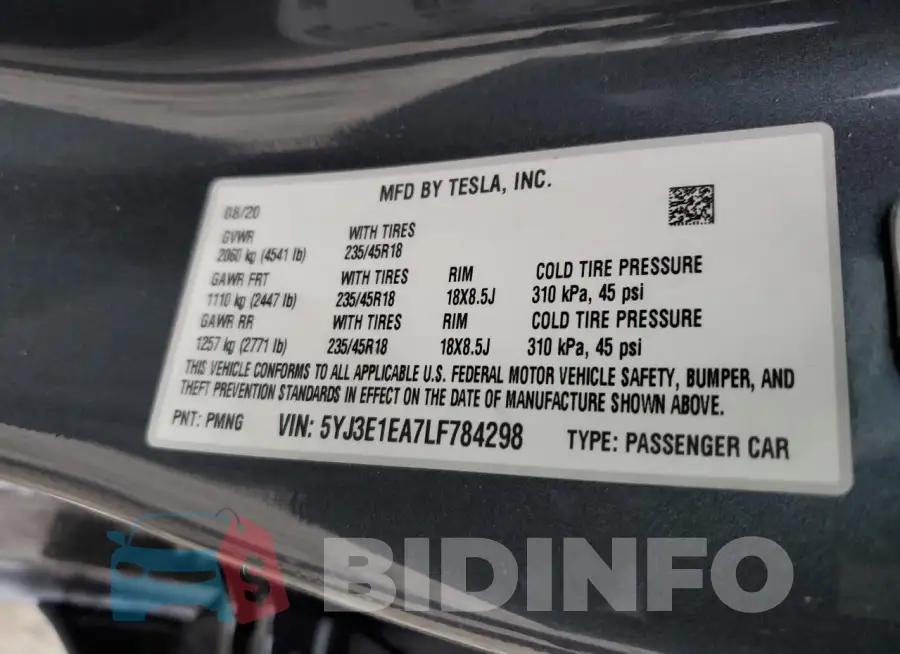 5YJ3E1EA7LF784298 Photo# 12