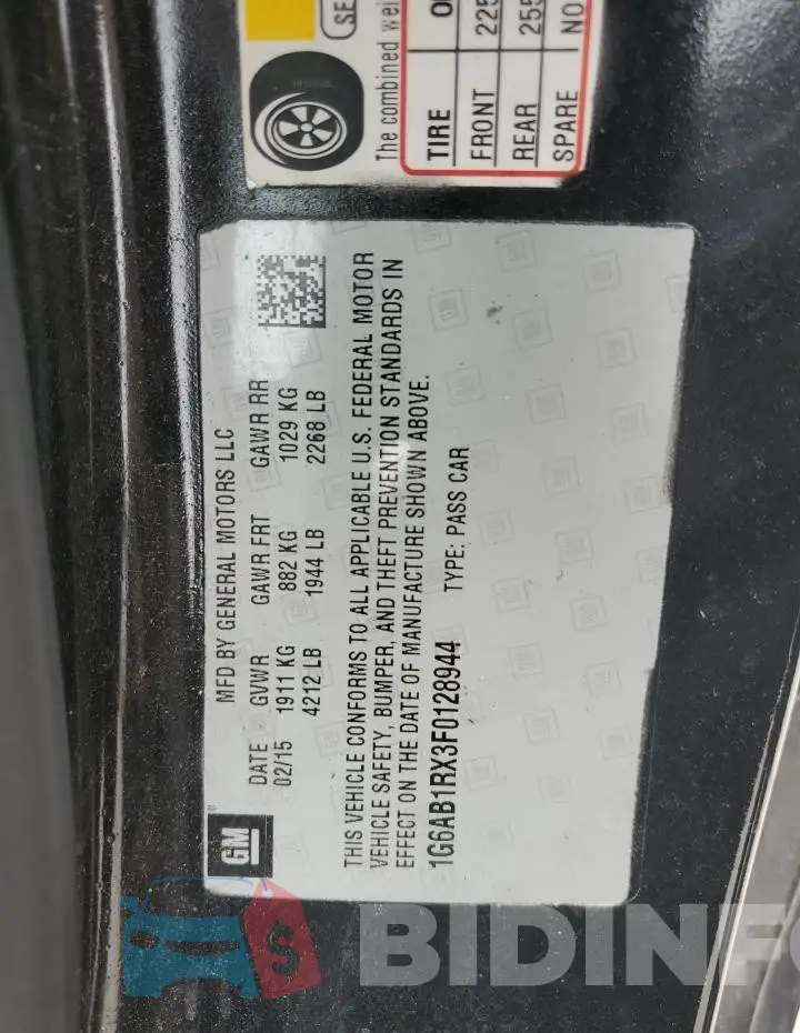 1G6AB1RX3F0128944 Photo# 13