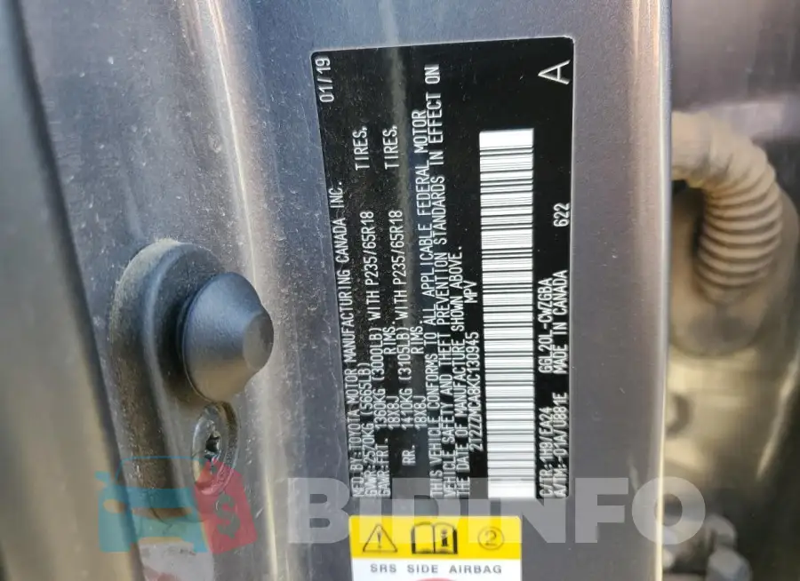 2T2ZZMCA8KC130945 Photo# 12