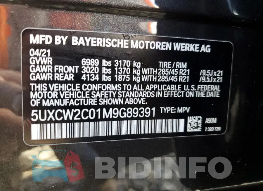 5UXCW2C01M9G89391 Photo# 12