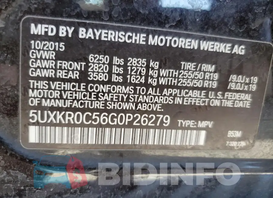 5UXKR0C56G0P26279 Photo# 13