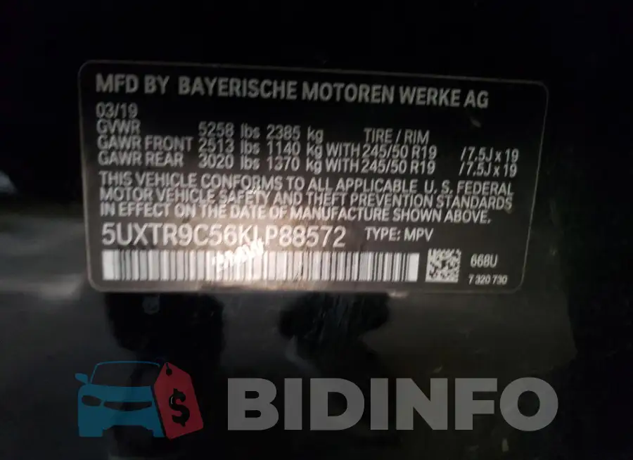 5UXTR9C56KLP88572 Photo# 12