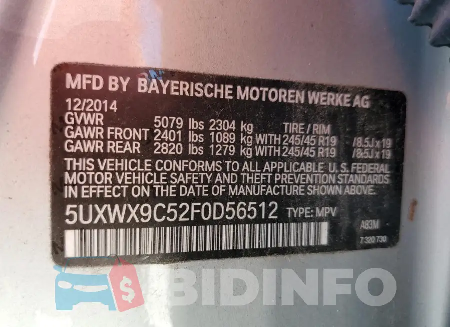 5UXWX9C52F0D56512 Photo# 13