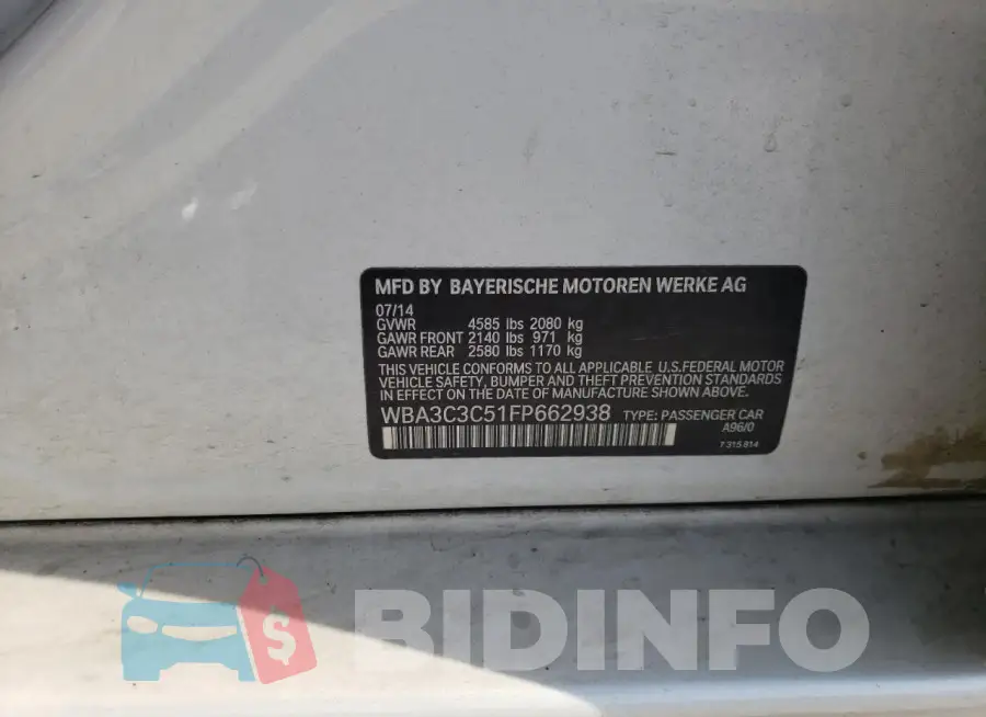 WBA3C3C51FP662938 Photo# 12
