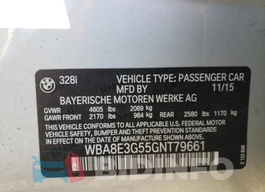 WBA8E3G55GNT79661 Photo# 12