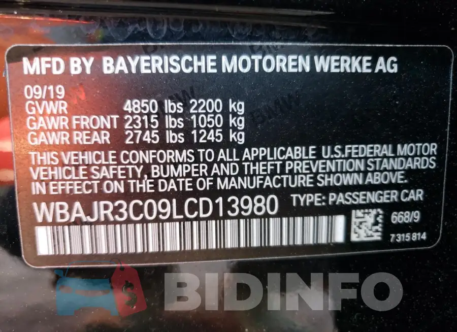 WBAJR3C09LCD13980 Photo# 12