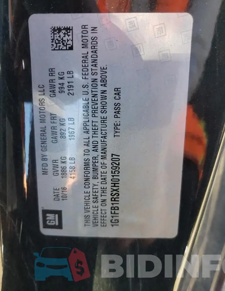 1G1FB1RSXH0159207 Photo# 13