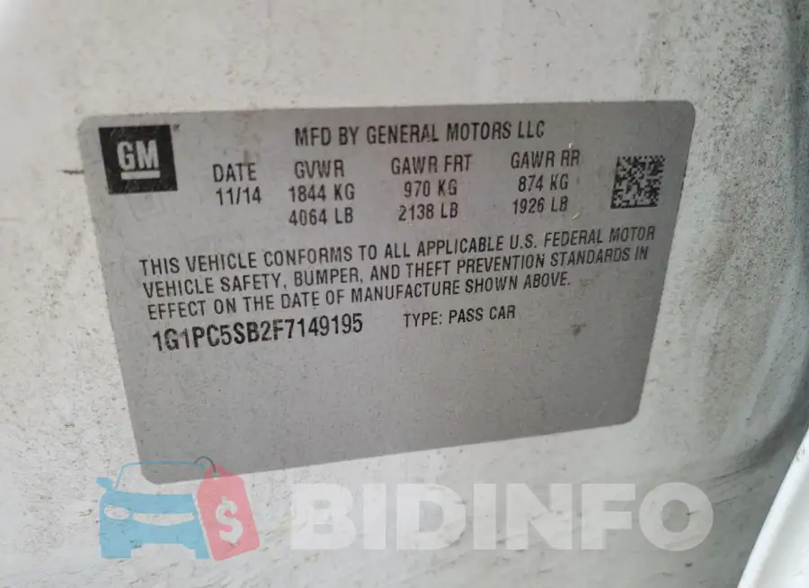 1G1PC5SB2F7149195 Photo# 12