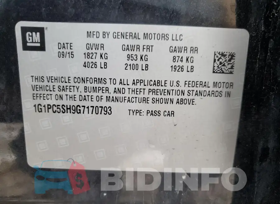 1G1PC5SH9G7170793 Photo# 12