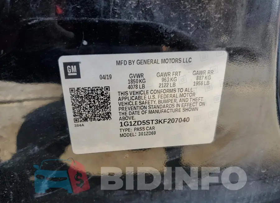 1G1ZD5ST3KF207040 Photo# 12