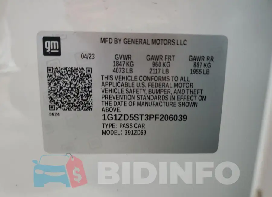 1G1ZD5ST3PF206039 Photo# 12