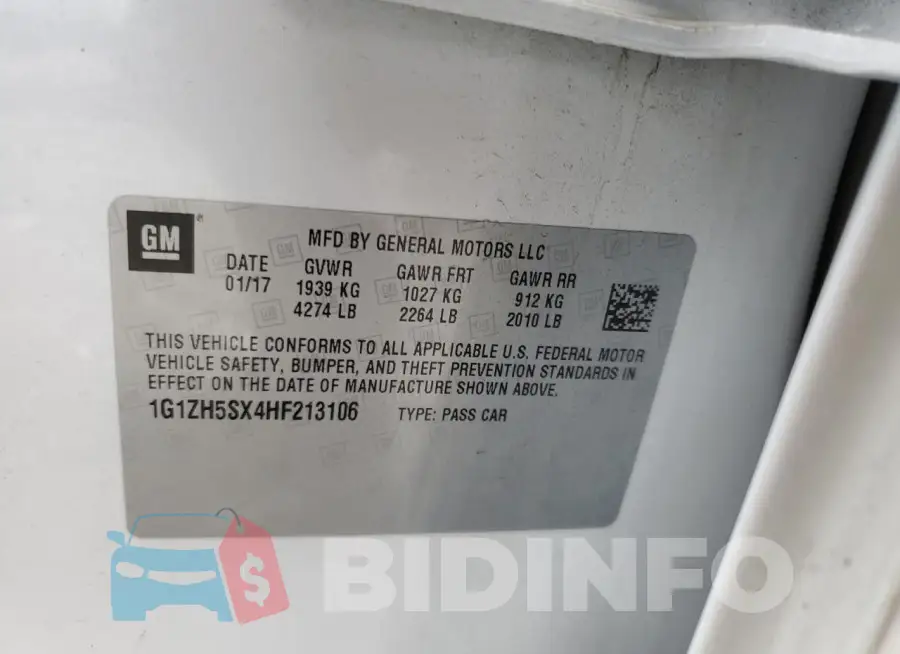 1G1ZH5SX4HF213106 Photo# 12