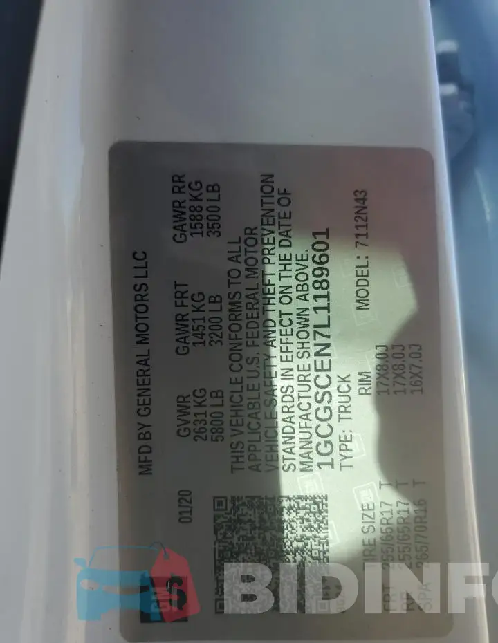 1GCGSCEN7L1189601 Photo# 12