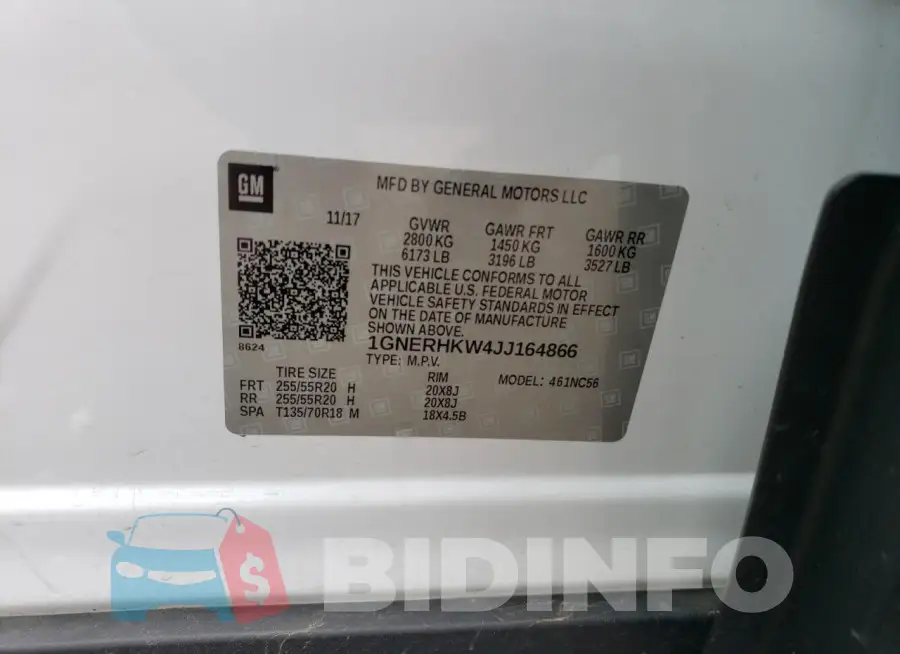 1GNERHKW4JJ164866 Photo# 13