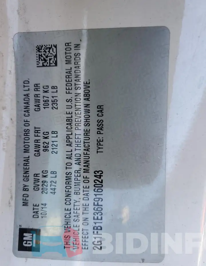 2G1FB1E36F9160243 Photo# 13
