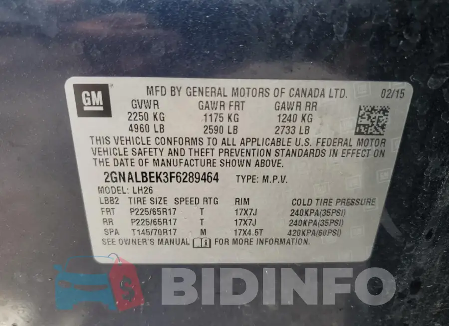 2GNALBEK3F6289464 Photo# 13