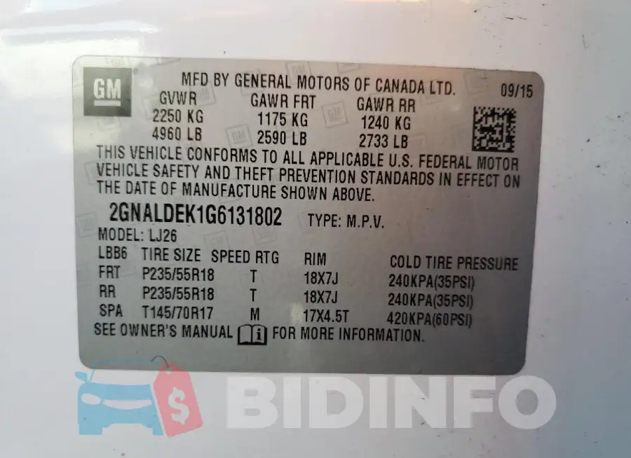 2GNALDEK1G6131802 Photo# 13