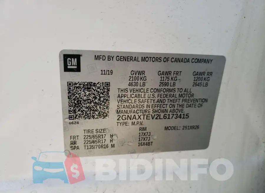 2GNAXTEV2L6173415 Photo# 13
