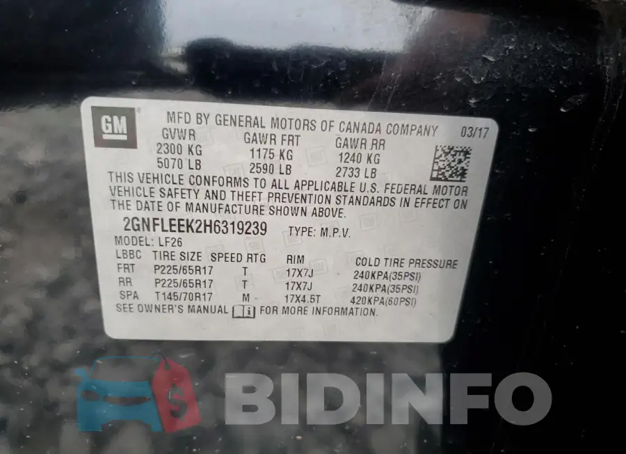 2GNFLEEK2H6319239 Photo# 12