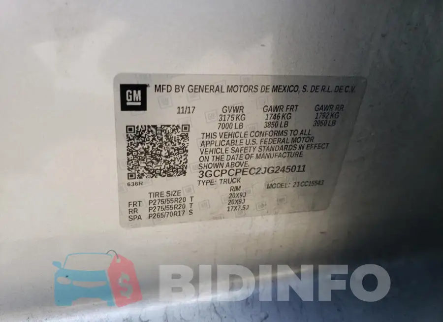 3GCPCPEC2JG245011 Photo# 12