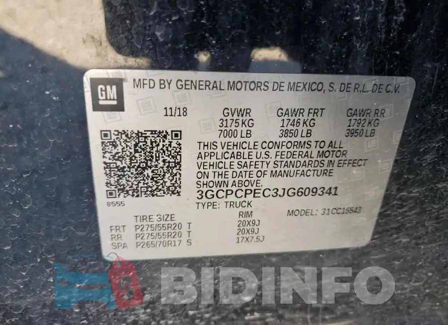 3GCPCPEC3JG609341 Photo# 12