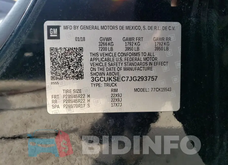 3GCUKSEC7JG293757 Photo# 13