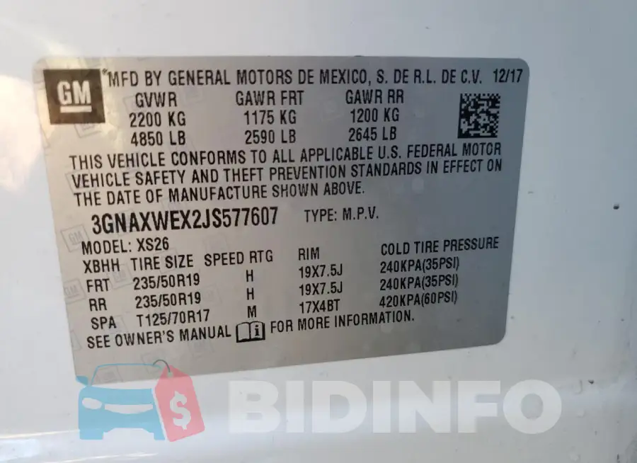 3GNAXWEX2JS577607 Photo# 13