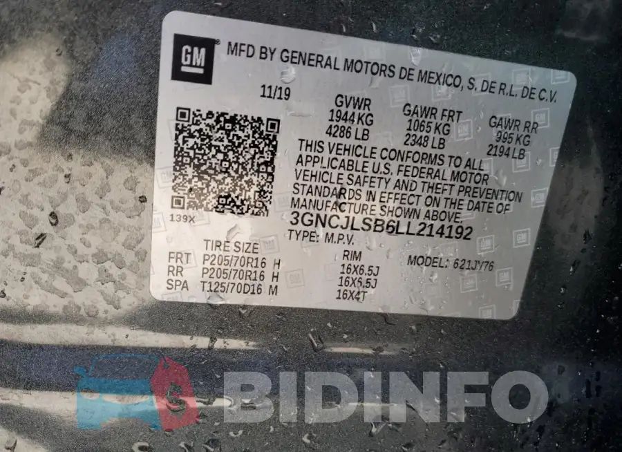 3GNCJLSB6LL214192 Photo# 12