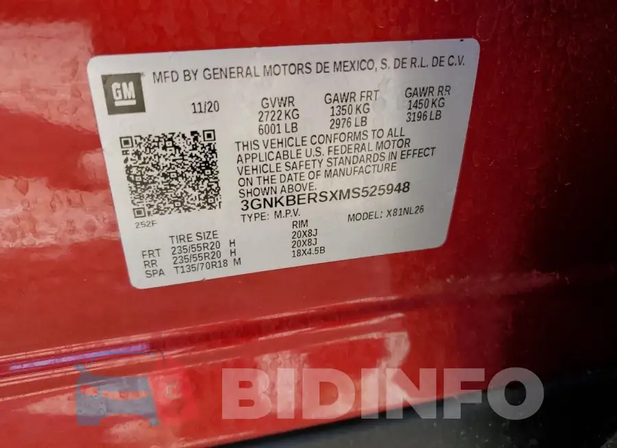 3GNKBERSXMS525948 Photo# 14