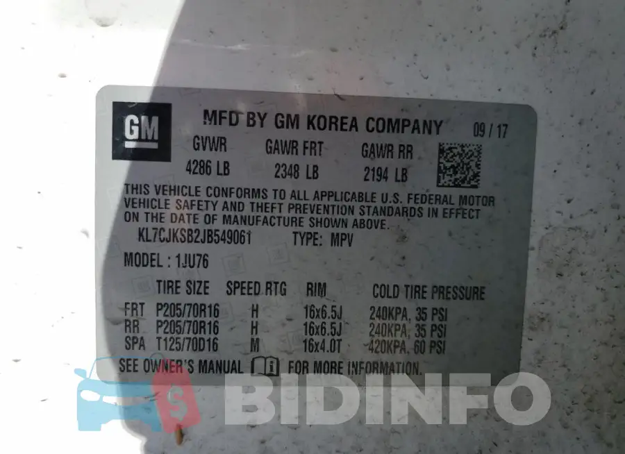 KL7CJKSB2JB549061 Photo# 12