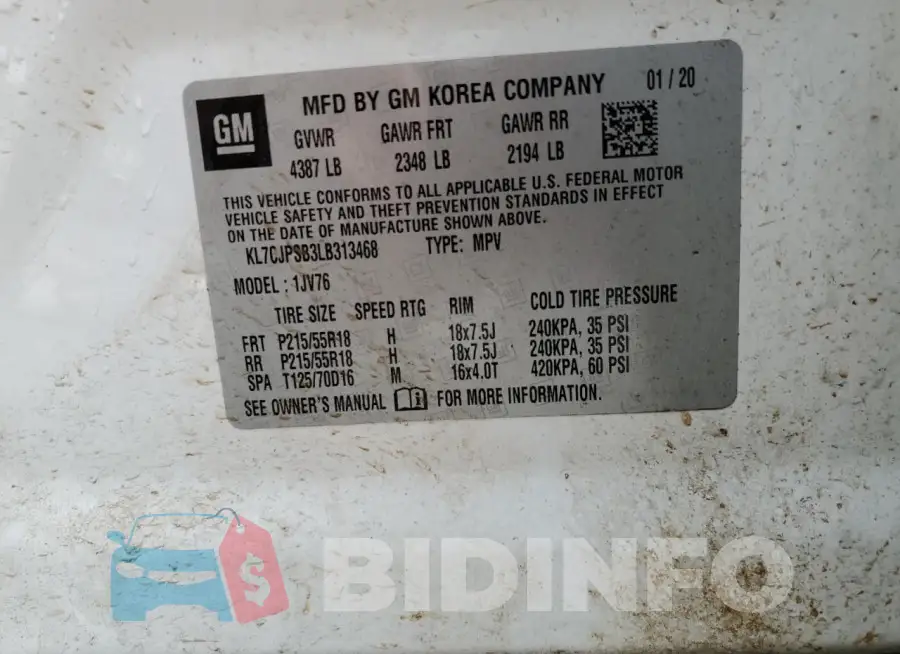 KL7CJPSB3LB313468 Photo# 13