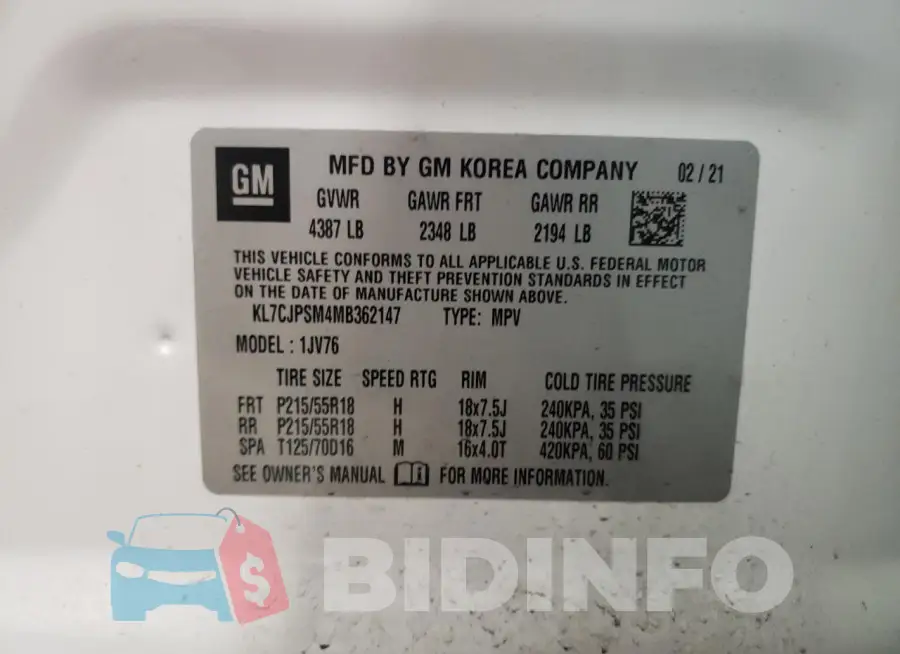 KL7CJPSM4MB362147 Photo# 13