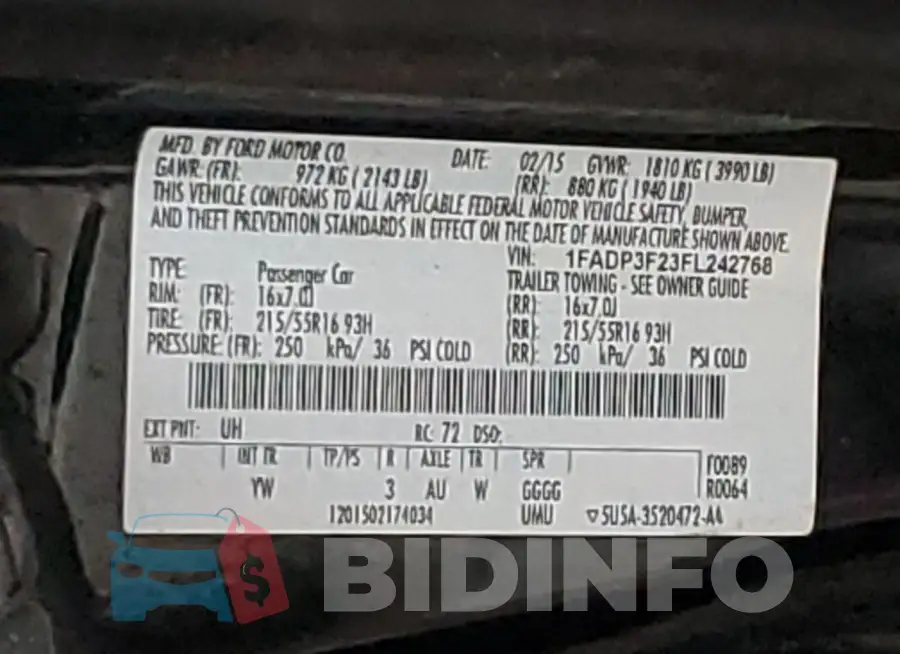 1FADP3F23FL242768 Photo# 12