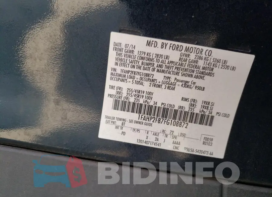 1FAHP2F87FG108872 Photo# 12
