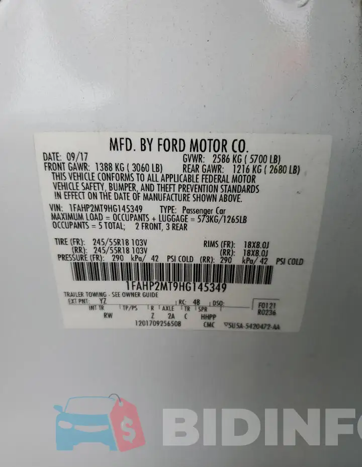 1FAHP2MT9HG145349 Photo# 12