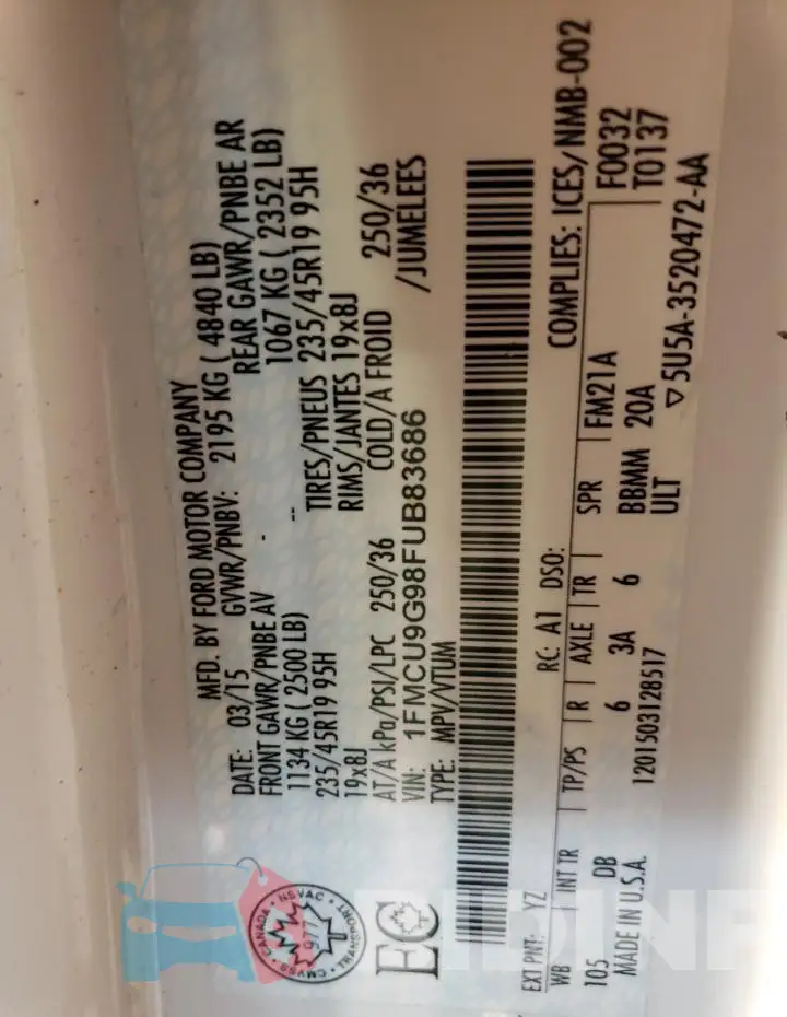 1FMCU9G98FUB83686 Photo# 13
