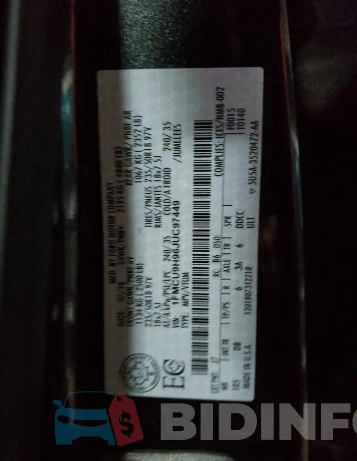 1FMCU9H96JUC97449 Photo# 13