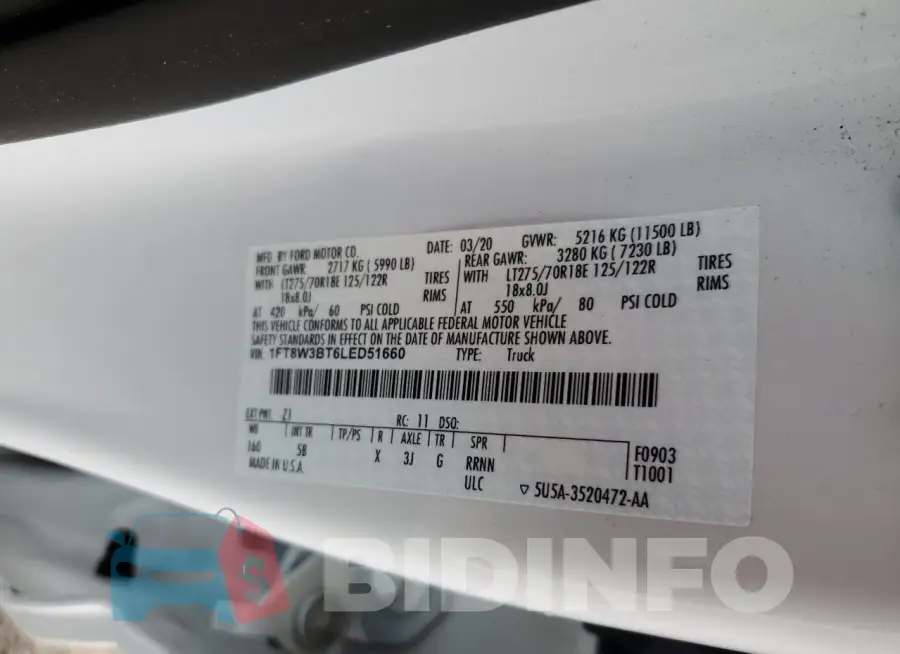 1FT8W3BT6LED51660 Photo# 12