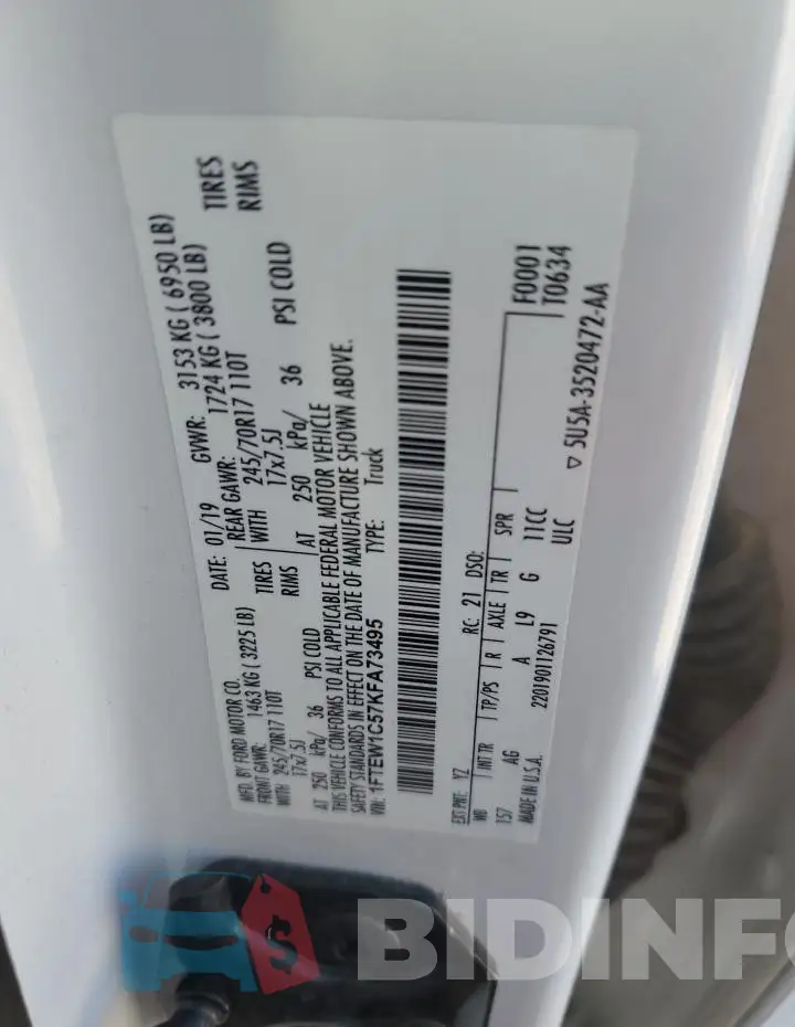1FTEW1C57KFA73495 Photo# 12