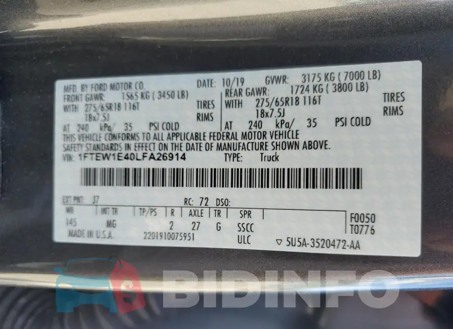 1FTEW1E40LFA26914 Photo# 12