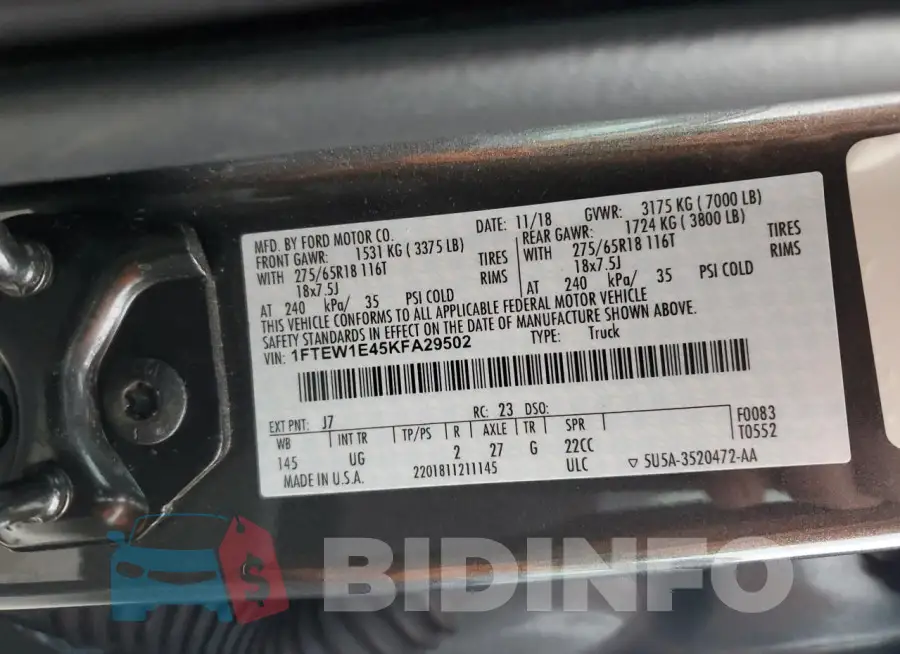 1FTEW1E45KFA29502 Photo# 12