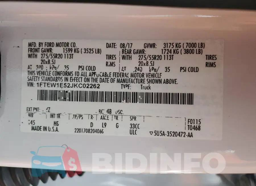 1FTEW1E52JKC02262 Photo# 12