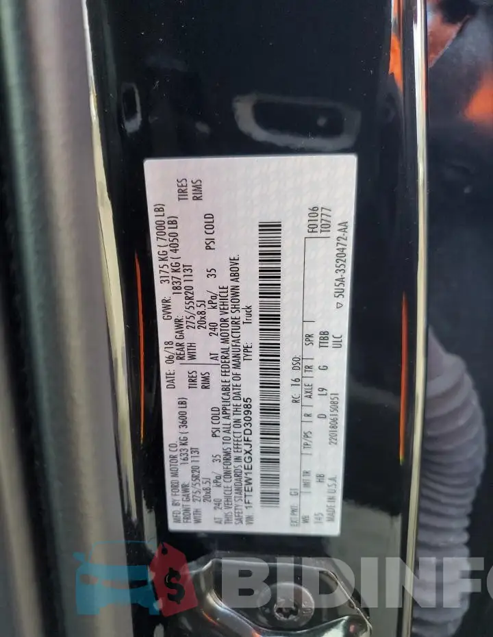 1FTEW1EGXJFD30985 Photo# 13