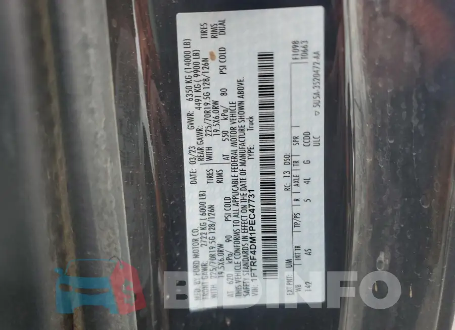 1FTRF4DM1PEC47731 Photo# 13