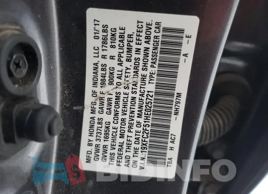19XFC2F51HE025721 Photo# 12