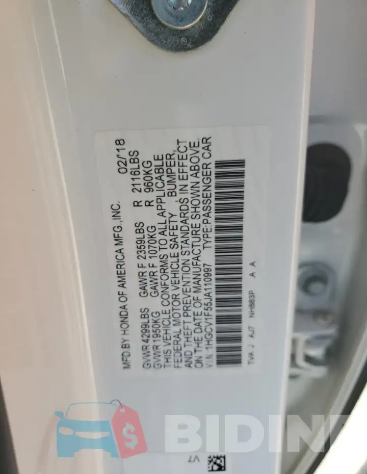 1HGCV1F55JA110997 Photo# 12